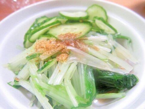 胡瓜と水菜のサラダグリル